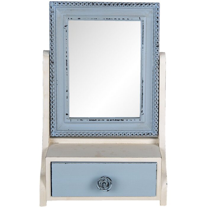 Clayre & Eef 62s242 Standing mirror blue 25x14x38 cm