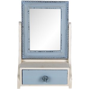 Clayre & Eef 62s242 Standing mirror blue 25x14x38 cm