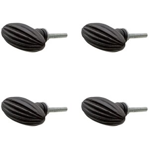 Clayre & Eef 64881 Door knob set of 4 black 2x4x5 cm