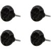 Clayre & Eef 64896 Door knob set of 4 black ø 4x3 cm