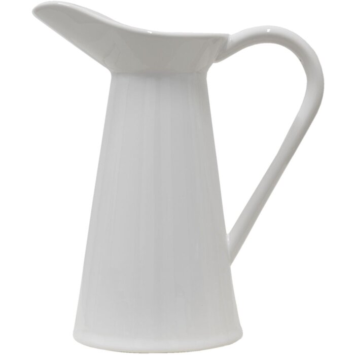 Clayre & Eef 64936 Water Pitcher 23x13x25 cm Ceramic White