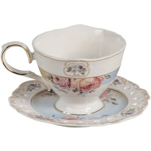 Clayre & Eef Coffee cup with saucer Multicolor...