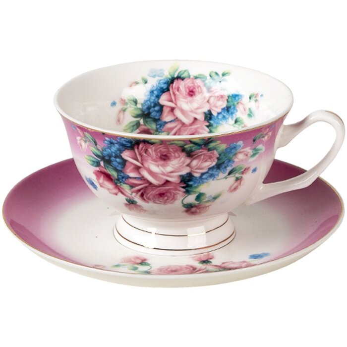 Clayre & Eef 6ce1275 Coffee cup with saucer lilac 200 ml