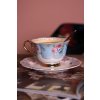 Clayre & Eef 6ce1278 Coffee cup with saucer blue, white 160 ml