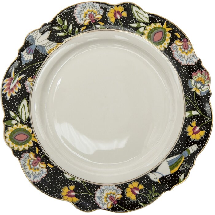 Clayre & Eef 6ce1285 Tableware Dinner Plate Black, White ø 28x2 cm