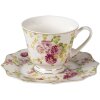 Clayre & Eef 6ce1293 Coffee cup with saucer white 200 ml