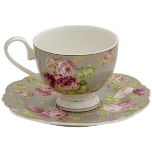 Clayre & Eef 6ce1294 Coffee cup with saucer green,...