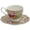 Clayre & Eef 6ce1294 Coffee cup with saucer green, white 200 ml