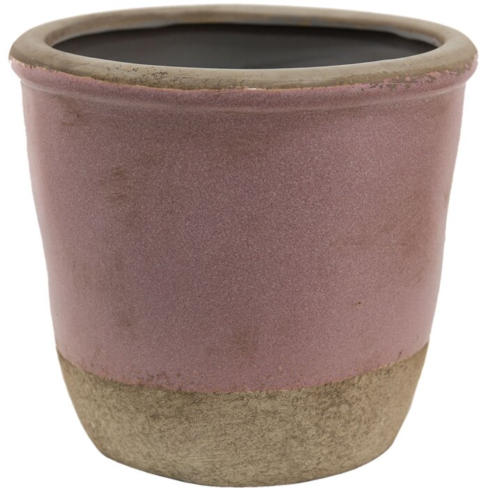 Clayre & Eef 6ce1380l Flower pot for indoor Pink, Beige ø 16x15 cm