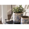 Clayre & Eef 6ce1396l Flower pot for indoor Blue, White ø 17x16 cm