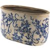 Clayre & Eef 6ce1398l Flower pot for indoor Blue, White 22x12x13 cm