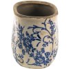 Clayre & Eef 6ce1398l Flower pot for indoor Blue, White 22x12x13 cm