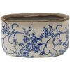 Clayre & Eef 6ce1398m Flower pot for indoor Blue, White 17x10x10 cm