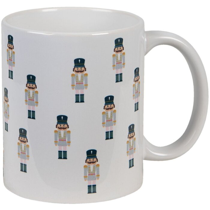 Clayre & Eef 6CEMU0124 Mug Ø 9x10 cm - 300 ml White Nutcracker