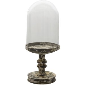 Clayre & Eef 6gl3011l glass bell gray ø 21x49 cm