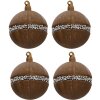 Clayre & Eef 6gl3271 Christmas balls set of 4 brown ø 8 cm