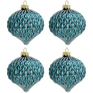 Clayre & Eef 6gl3286 Christmas balls set of 4 blue...