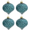 Clayre & Eef 6gl3286 Christmas balls set of 4 blue ø 8 cm