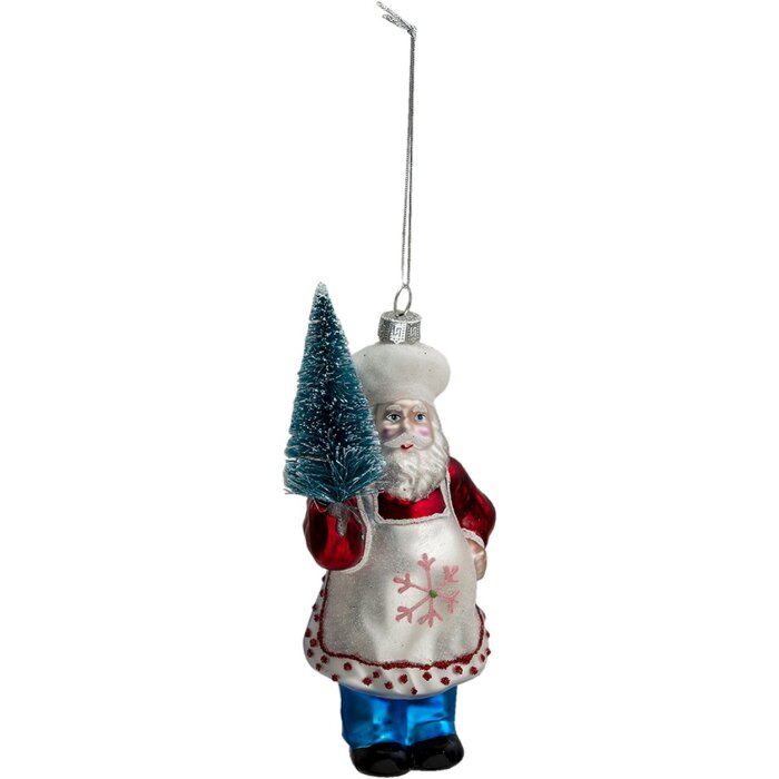 Clayre & Eef 6gl3326 Pendant jewelry Santa Claus red, blue 9x5x16 cm