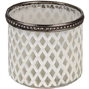 Clayre & Eef 6gl3331 Glass Candle Holder White...