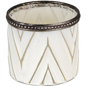 Clayre & Eef 6gl3333 Glass Candle Holder White...