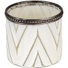 Clayre & Eef 6gl3333 Glass Candle Holder White ø 8x7 cm