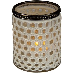 Clayre & Eef 6gl3339 Glass Candle Holder White...