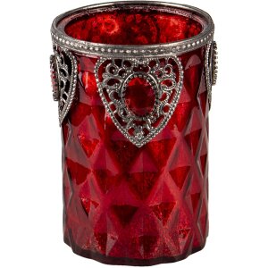 Clayre & Eef 6gl3350 glass candle holder red ø...