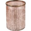 Clayre & Eef 6gl3357 Glass Candle Holder Beige, Pink ø 11x14 cm