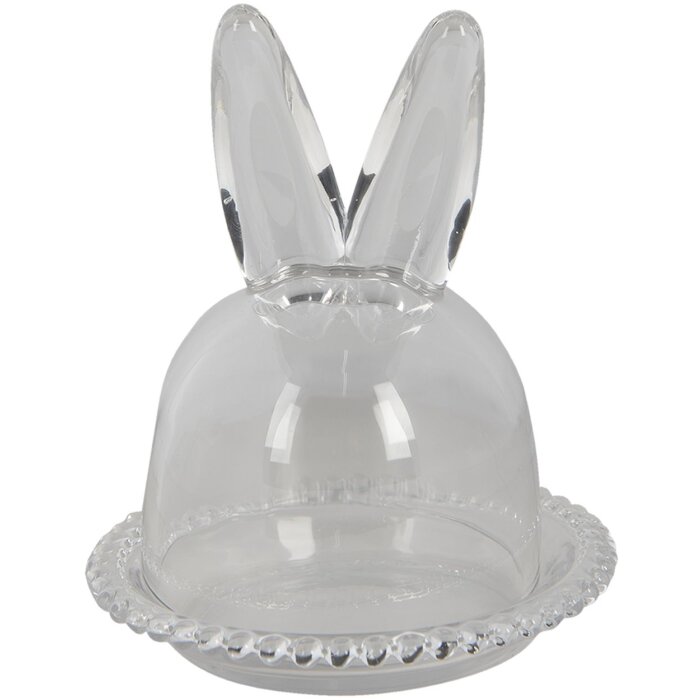 Clayre & Eef 6gl3376 Glass Bell Rabbit Transparent ø 14x16 cm