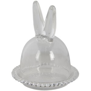 Clayre & Eef 6gl3376 Glass Bell Rabbit Transparent ø 14x16 cm