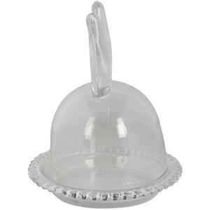 Clayre & Eef 6gl3376 Glass Bell Rabbit Transparent ø 14x16 cm