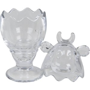 Clayre & Eef 6gl3387 bonbonniere with lid cow Transparent ø 8x19 cm