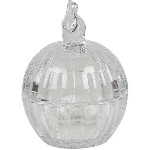 Clayre & Eef 6gl3393 Bonbonniere with lid Rabbit Transparent 8x8x11 cm