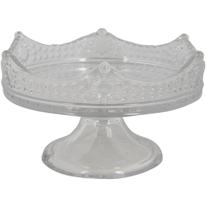 Clayre & Eef 6gl3396 Decorative bowl crown Transparent ø 21x12 cm