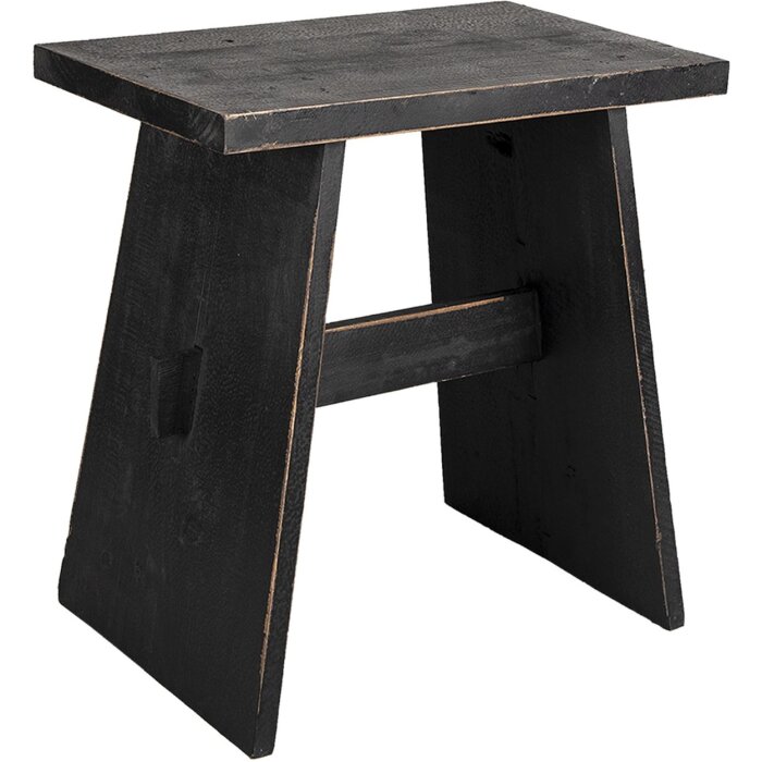 Clayre & Eef 6h2054 Decorative stool black 42x28x43 cm