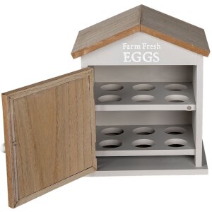 Clayre & Eef 6h2060 Egg cupboard house Brown 19x13x23 cm