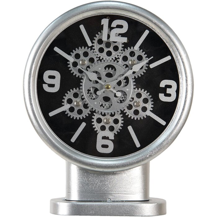 Clayre & Eef 6kl0746 Table clock silver color 24x8x30 cm