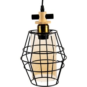 Clayre & Eef 6lmp755 Hanging Lamp Black 18x18x31 cm...