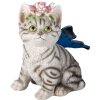 Clayre & Eef 6pr3351 Deco Cat White, Grey 12x10x15 cm