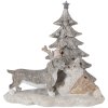 Clayre & Eef 6pr4631 Deco Cat and Dog Grey, Beige, White 16x10x15 cm led