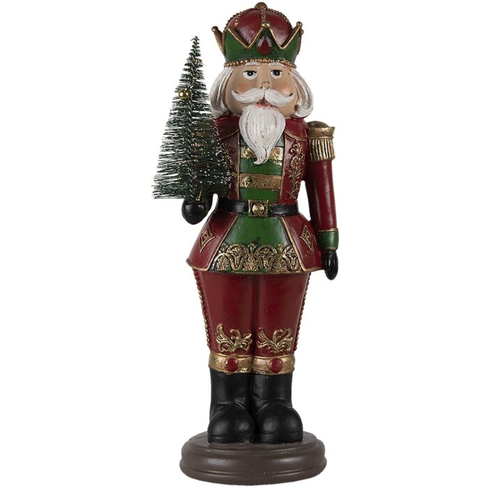 Clayre & Eef 6pr4745 Christmas decoration statue nutcracker red 13x10x32 cm