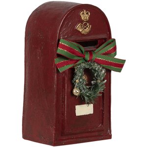 Clayre & Eef 6pr4748 Christmas decoration statue letterbox red 8x6x15 cm