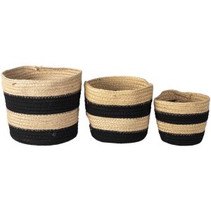 Clayre & Eef 6ro0531 Storage baskets set of 3 black...