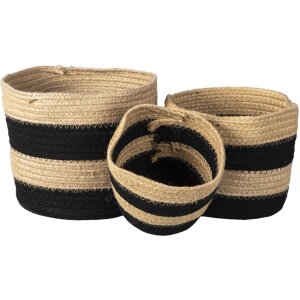 Clayre & Eef 6ro0531 Storage baskets set of 3 black...