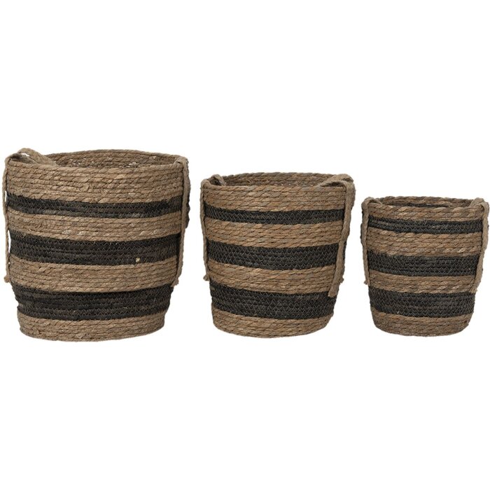 Clayre & Eef 6ro0549 Storage baskets set of 3 brown ø 33x33 cm