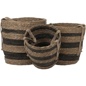 Clayre & Eef 6ro0549 Storage baskets set of 3 brown ø 33x33 cm