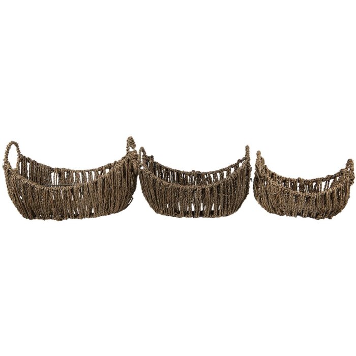 Clayre & Eef 6ro0561 Storage baskets set of 3 brown ø 30x22x18 cm