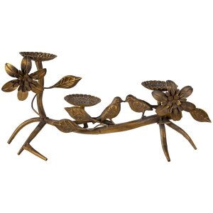 Clayre & Eef 6y4491 Candlestick birds copper color...