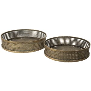 Clayre & Eef Decorative tray set of 2 copper color...